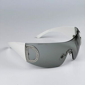 NEW D&G DG2298B 06/87 Light Grey Rimless Pillow Women Sunglasses